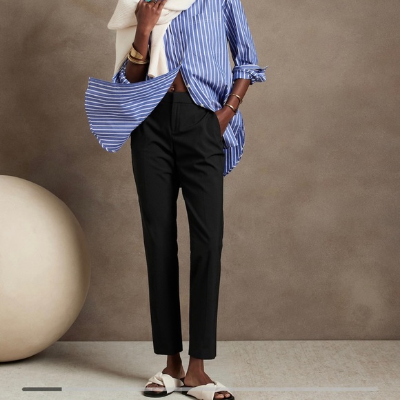 Banana Republic Avery Pants (Size 4) Black w White Stripe - Picture 7 of 7